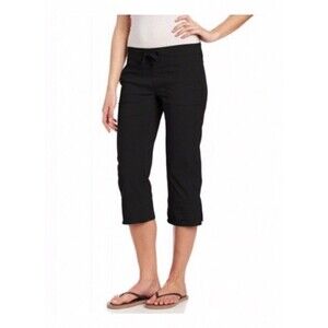 prAna Breathe Activewear Capris Drawstrings Black Women's M Lightweight Hiking